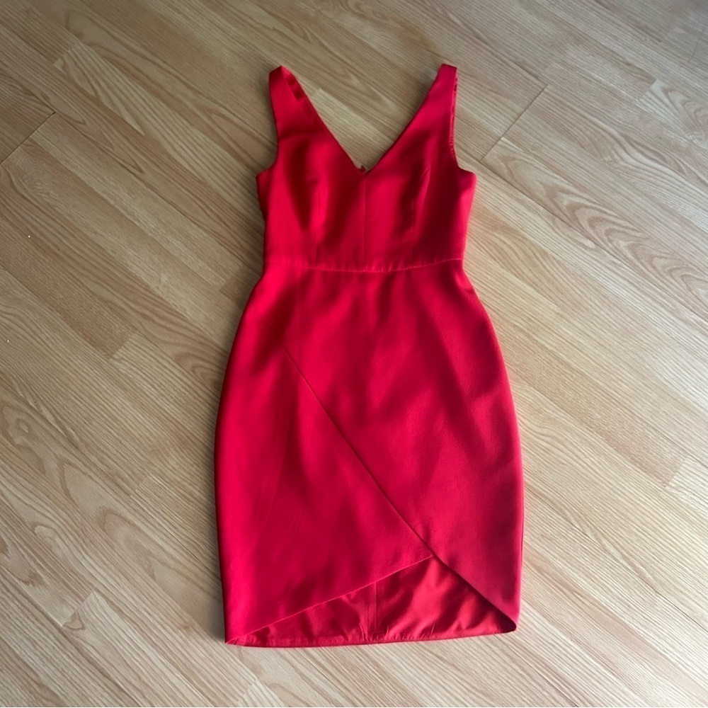 BCBGMAXAZRIA Red Eve High Low Sheath Dress Size 2